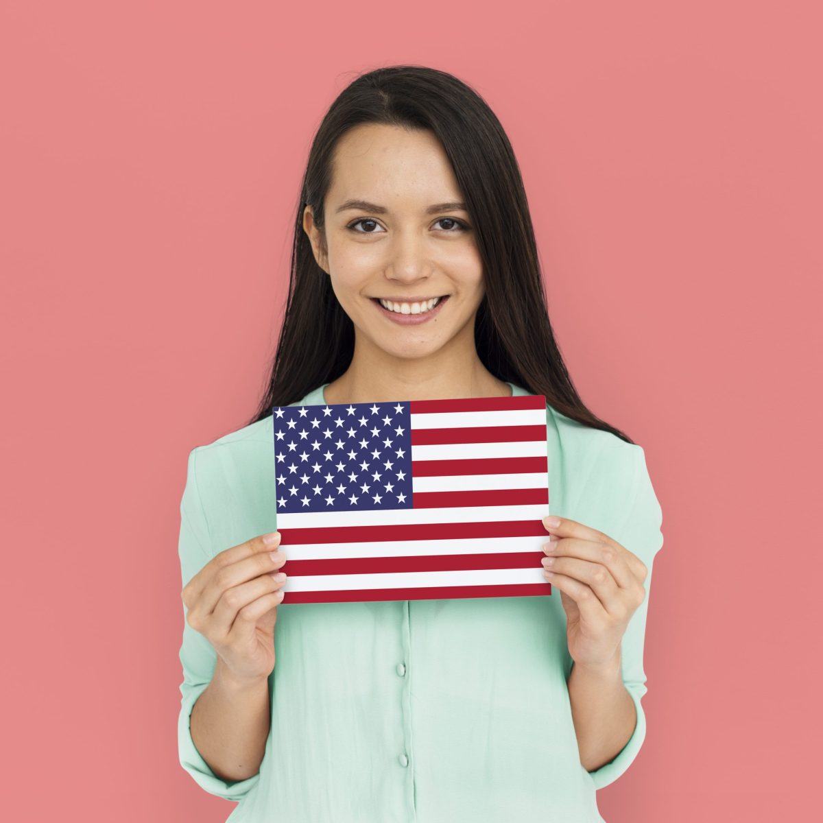 Woman Hands Hold American Flag Patriotism